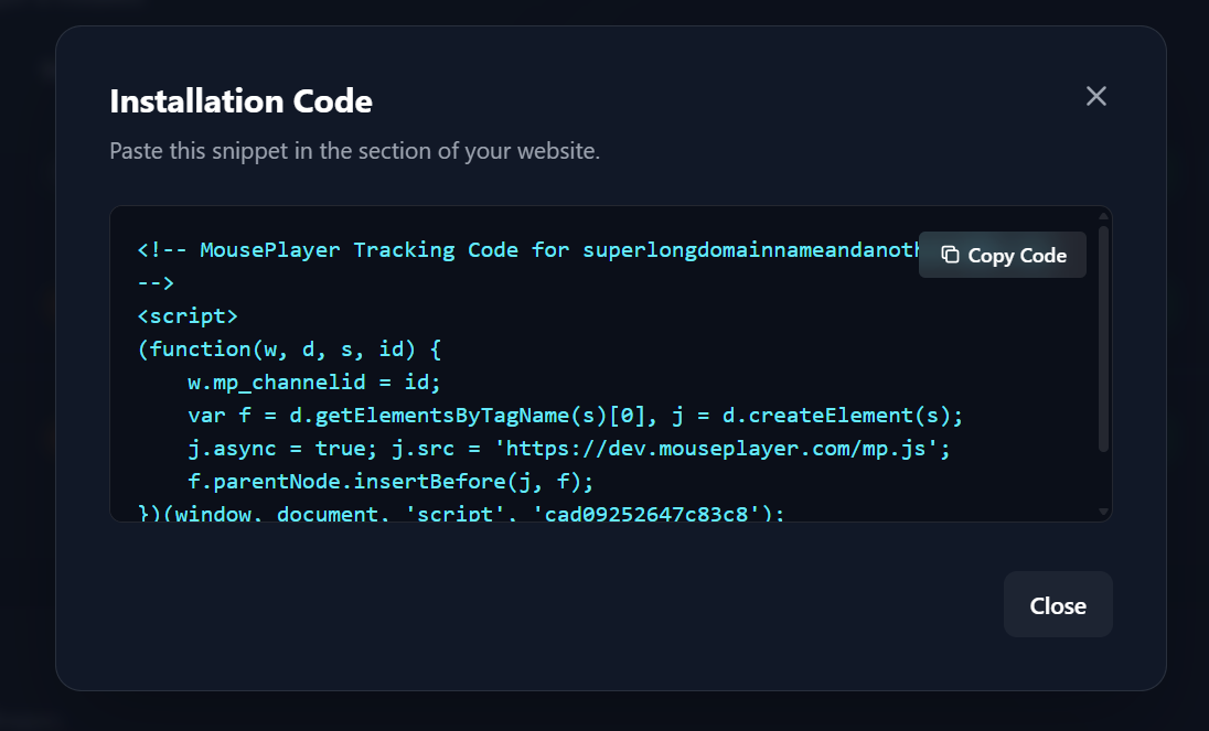 Modal mit JavaScript-Code